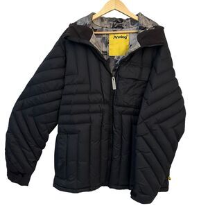 Analog Men's Black Quilted Airlock Down Filled Full Zip Hooded Ski Jacket Size L